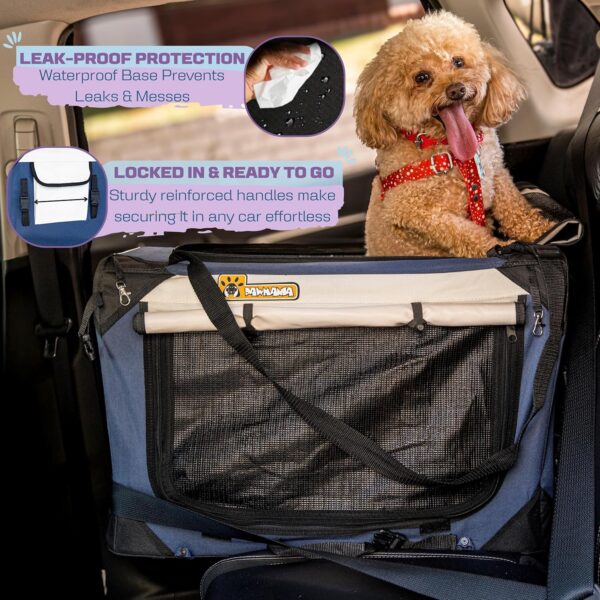 Extra Large Pet Carrier Tan Soft-Sided with Scratch Pad Foldable Fiberboard Base Plush Cushion Lightweight. PAWMANIA - Imagen 6