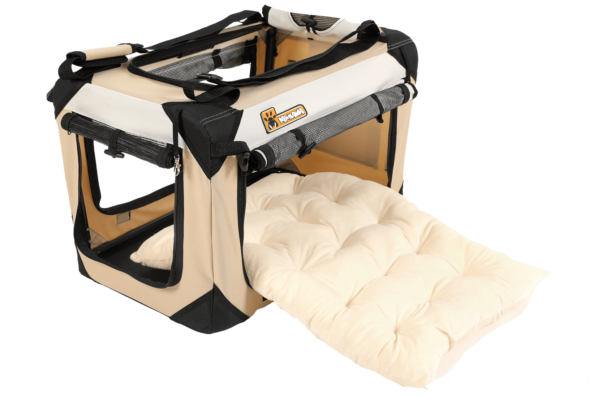 TAN BEIGE CARRIER WITH PILLOW FOR CAT PET DOG PAWMANIA